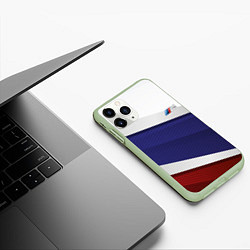 Чехол iPhone 11 Pro матовый BMW БМВ Z, цвет: 3D-салатовый — фото 2