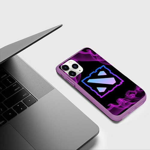 Чехол iPhone 11 Pro матовый Дота - Dota 2 / 3D-Фиолетовый – фото 3