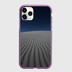 Чехол iPhone 11 Pro матовый Пустыня дюна песок ночь, цвет: 3D-фиолетовый