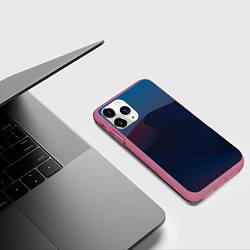 Чехол iPhone 11 Pro матовый Ночная пустыня дюна на рассвете, цвет: 3D-малиновый — фото 2