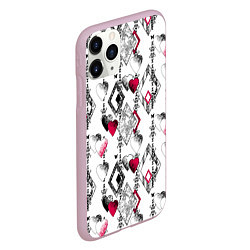 Чехол iPhone 11 Pro матовый Абстрактный современный узор, цвет: 3D-розовый — фото 2