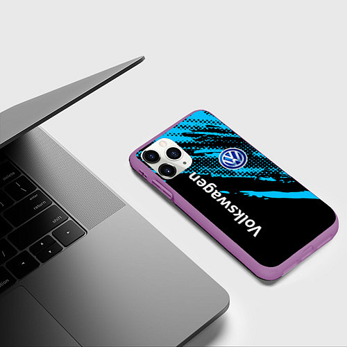Чехол iPhone 11 Pro матовый Volkswagen Фольксваген / 3D-Фиолетовый – фото 3