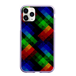 Чехол iPhone 11 Pro матовый Разноцветный мраморный узор, цвет: 3D-светло-сиреневый