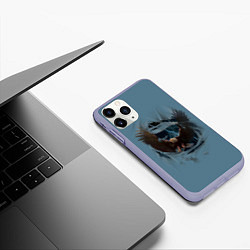 Чехол iPhone 11 Pro матовый ОРЕЛ СКВОЗЬ ТКАНЬ, цвет: 3D-светло-сиреневый — фото 2