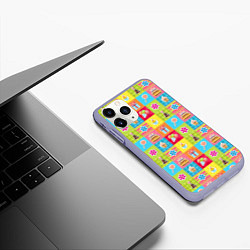 Чехол iPhone 11 Pro матовый День Рождения, цвет: 3D-светло-сиреневый — фото 2