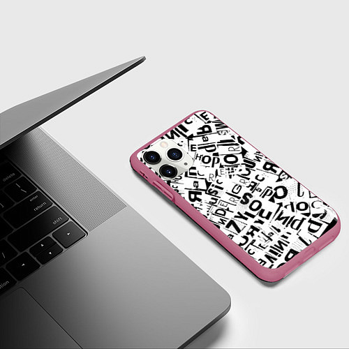 Чехол iPhone 11 Pro матовый UNDER WHITE / 3D-Малиновый – фото 3