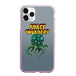 Чехол iPhone 11 Pro матовый Space Invaders Old game Z, цвет: 3D-розовый