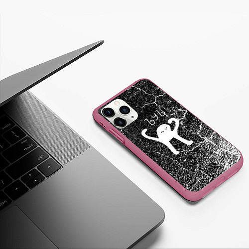 Чехол iPhone 11 Pro матовый Ъуъ съука / 3D-Малиновый – фото 3