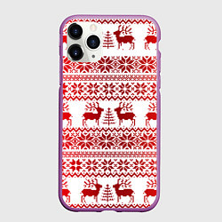 Чехол iPhone 11 Pro матовый Зимний лес, цвет: 3D-фиолетовый