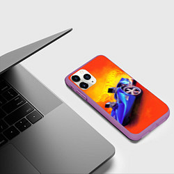 Чехол iPhone 11 Pro матовый Hot Wheels Хот Вилс, цвет: 3D-фиолетовый — фото 2