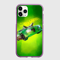 Чехол iPhone 11 Pro матовый Hot Wheels Хот Вилс, цвет: 3D-фиолетовый