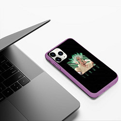 Чехол iPhone 11 Pro матовый Сенку Ишигами в квадрате, цвет: 3D-фиолетовый — фото 2