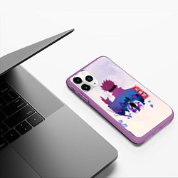 Чехол iPhone 11 Pro матовый Годжо Сатору Магическая битва, цвет: 3D-фиолетовый — фото 2