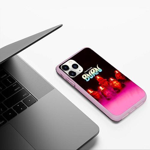 Чехол iPhone 11 Pro матовый Deep Purple - Burn / 3D-Розовый – фото 3