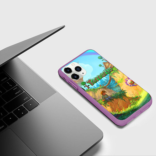 Чехол iPhone 11 Pro матовый Terraria Террария Z / 3D-Фиолетовый – фото 3