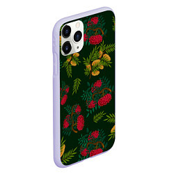 Чехол iPhone 11 Pro матовый Ветки рябины и облепихи, цвет: 3D-светло-сиреневый — фото 2