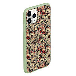 Чехол iPhone 11 Pro матовый Кровавые Черепа, цвет: 3D-салатовый — фото 2