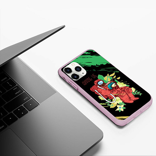 Чехол iPhone 11 Pro матовый Among Us Амонг Ас Z / 3D-Розовый – фото 3