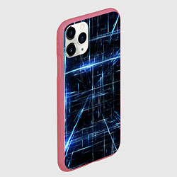 Чехол iPhone 11 Pro матовый Линии неона, цвет: 3D-малиновый — фото 2