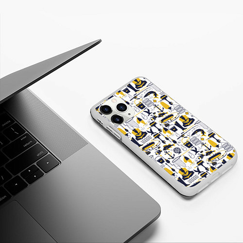 Чехол iPhone 11 Pro матовый Рыбалка / 3D-Белый – фото 3