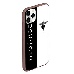 Чехол iPhone 11 Pro матовый BON JOVI BLACK WHITE, цвет: 3D-коричневый — фото 2