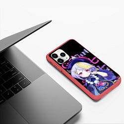 Чехол iPhone 11 Pro матовый Ци Ци, Genshin Impact, цвет: 3D-красный — фото 2