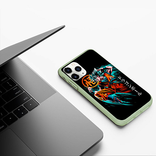 Чехол iPhone 11 Pro матовый Сон Гоку, Dragon Ball / 3D-Салатовый – фото 3