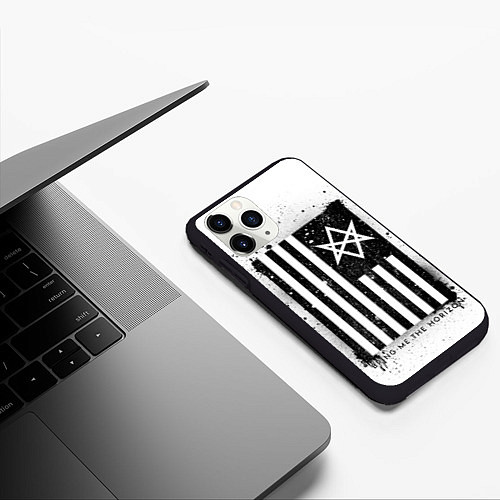 Чехол iPhone 11 Pro матовый BMTH флаг / 3D-Черный – фото 3