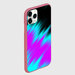 Чехол iPhone 11 Pro матовый НЕОНОВЫЕ ПОЛОСЫ И НИЧЕГО ЛИШНЕГО NEON STRIPES, цвет: 3D-малиновый — фото 2