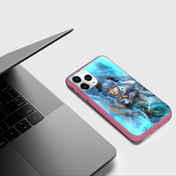 Чехол iPhone 11 Pro матовый Гань Юй Ganyu Геншин Импакт Z, цвет: 3D-малиновый — фото 2