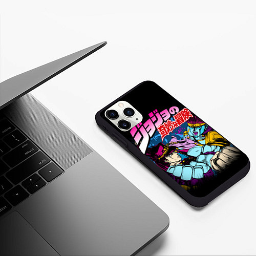Чехол iPhone 11 Pro матовый Джотаро Star Platinum, JoJos Bizarre Adventure / 3D-Черный – фото 3