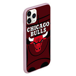 Чехол iPhone 11 Pro матовый CHICAGO BULLS ЧИКАГО БУЛЛС НА ФОНЕ, цвет: 3D-розовый — фото 2