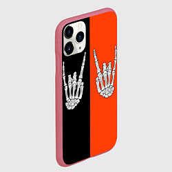 Чехол iPhone 11 Pro матовый Ладошки скелета, цвет: 3D-малиновый — фото 2