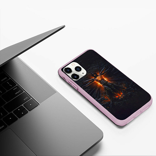 Чехол iPhone 11 Pro матовый Clayman - In Flames / 3D-Розовый – фото 3