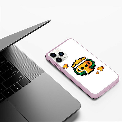 Чехол iPhone 11 Pro матовый БРАВЛ СТАРС КУБКИ BRAWL STARS / 3D-Розовый – фото 3