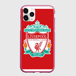 Чехол iPhone 11 Pro матовый F C LIVERPOOL, цвет: 3D-малиновый