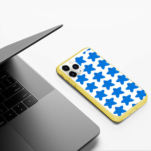 Чехол iPhone 11 Pro матовый Улыбка звезды / 3D-Желтый – фото 3