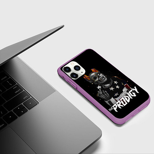 Чехол iPhone 11 Pro матовый THE PRODIGY FLINT / 3D-Фиолетовый – фото 3