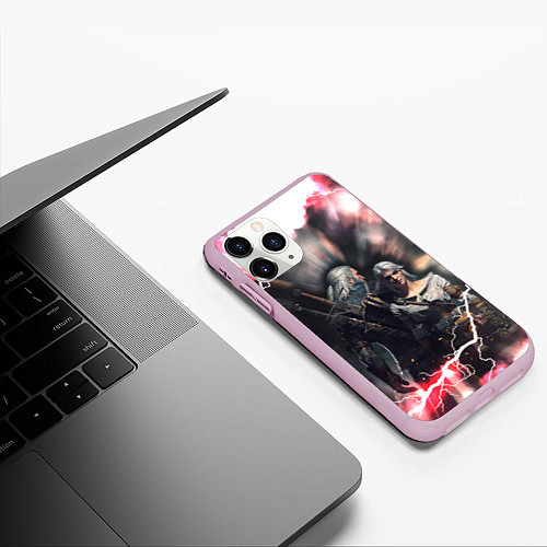 Чехол iPhone 11 Pro матовый Цирилла Геральт / 3D-Розовый – фото 3