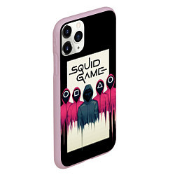 Чехол iPhone 11 Pro матовый Squid Game: Отряд стражей, цвет: 3D-розовый — фото 2