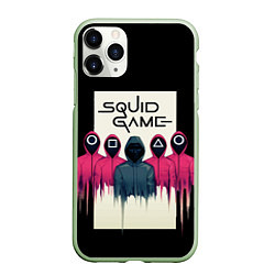 Чехол iPhone 11 Pro матовый Squid Game: Отряд стражей, цвет: 3D-салатовый