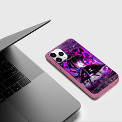 Чехол iPhone 11 Pro матовый Cyberpunk Samurai Anime, цвет: 3D-малиновый — фото 2