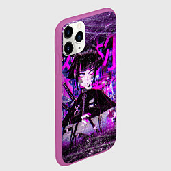 Чехол iPhone 11 Pro матовый Cyberpunk Samurai Anime, цвет: 3D-фиолетовый — фото 2