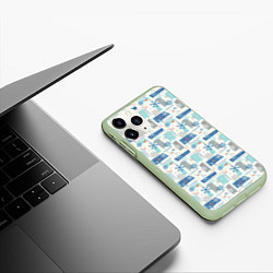 Чехол iPhone 11 Pro матовый Зимний Дизайн, цвет: 3D-салатовый — фото 2