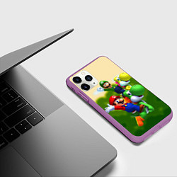 Чехол iPhone 11 Pro матовый 3DMario, цвет: 3D-фиолетовый — фото 2