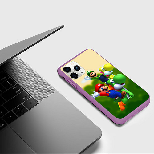 Чехол iPhone 11 Pro матовый 3DMario / 3D-Фиолетовый – фото 3