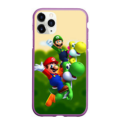 Чехол iPhone 11 Pro матовый 3DMario, цвет: 3D-фиолетовый