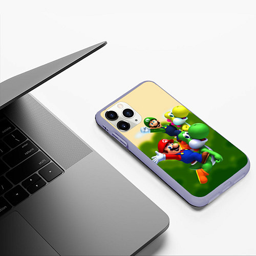 Чехол iPhone 11 Pro матовый 3DMario / 3D-Светло-сиреневый – фото 3