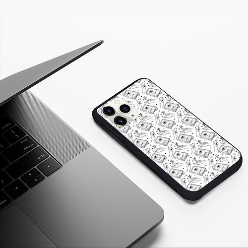 Чехол iPhone 11 Pro матовый Patern Halloween 4 / 3D-Черный – фото 3