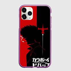 Чехол iPhone 11 Pro матовый Ковбой Бибоп с сигаретой, цвет: 3D-фиолетовый